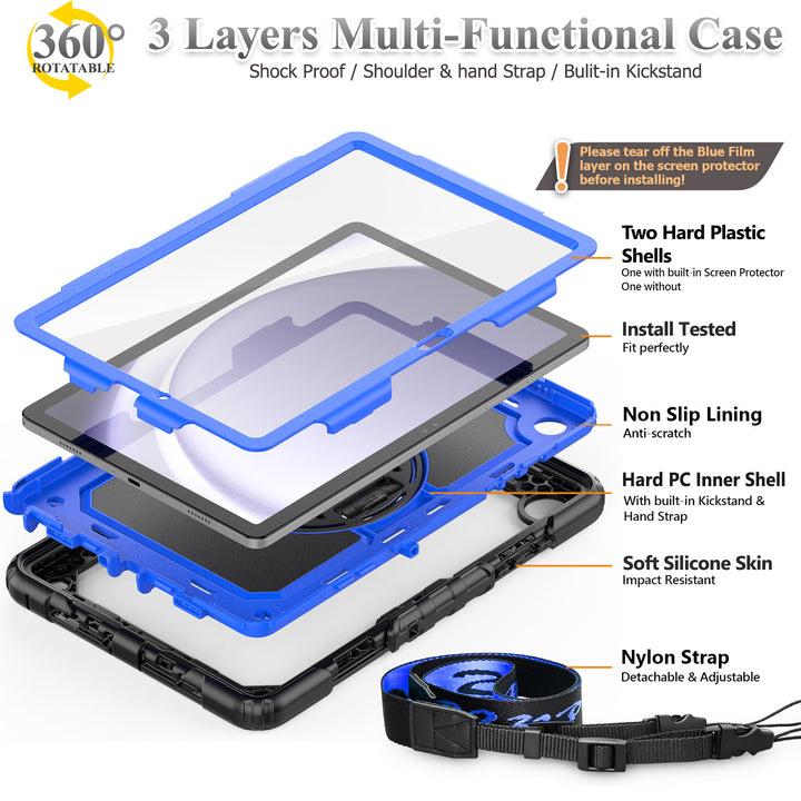 SEYMAC Case for Galaxy Tab A9 PLUS | FORT-S PRO#color_blue