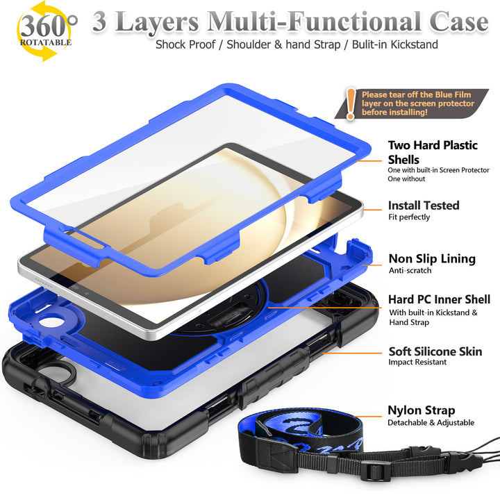 SEYMAC Case for Galaxy Tab A9 | FORT-S PRO#color_blue