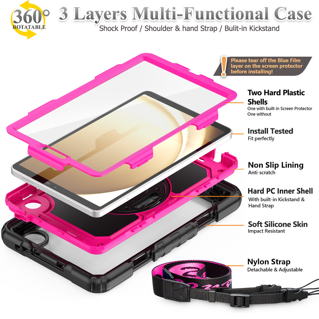 SEYMAC Case for Galaxy Tab A9 | FORT-S PRO#color_deeppink